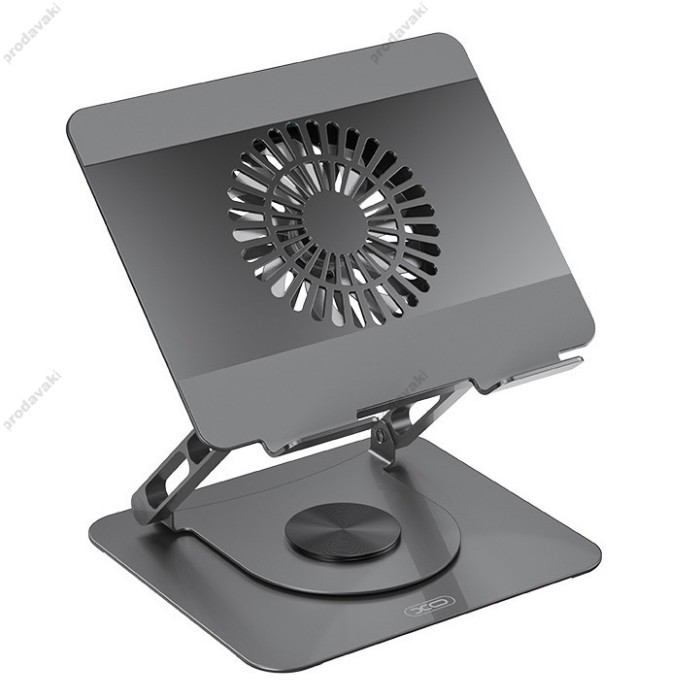Підставка для ноутбука та MacBook XO C182 Metal Notebook Holder + Lighted Colourful Radiator Grey